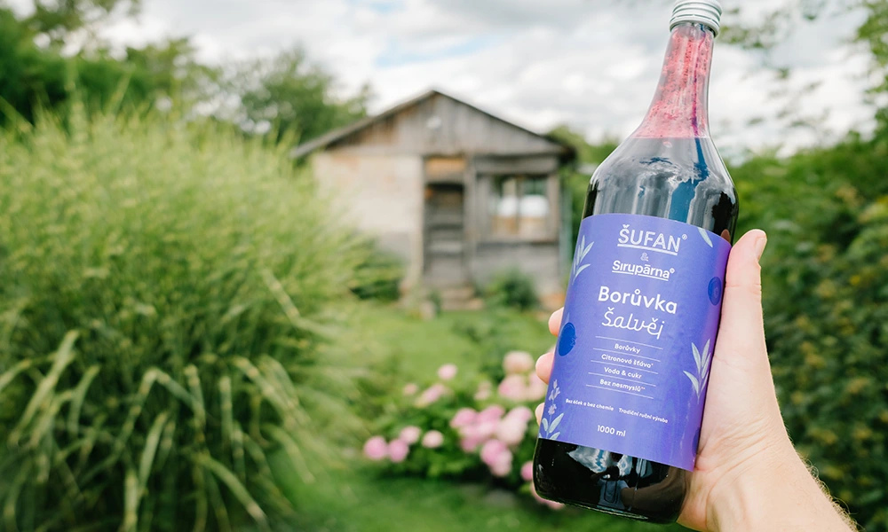 Borůvkový sirup se šalvějí – ŠUFAN & Sirupárna, čisté složení