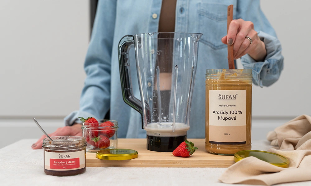 Arašídové máslo křupavé ŠUFAN – vhodné do smoothies, kaší a na toasty