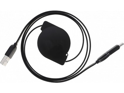 johns shop usb kabel samonavijeci micro usb usb c cerny 1