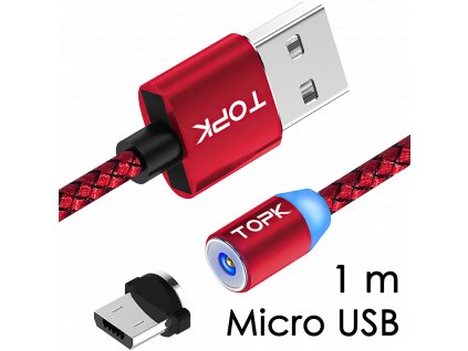 M5 - Magnetický USB kabel - Červený - Micro USB - 1 m