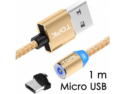 johns shop magneticky kabel m5 zlaty 1m micro usb