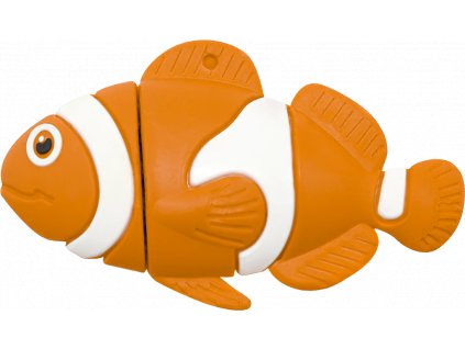 USB Flash disk - 64 GB - Rybička Klaun - Oranžová - USB 2.0