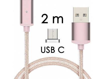 johns shop magneticky kabel m2 ruzovy 2m usb c