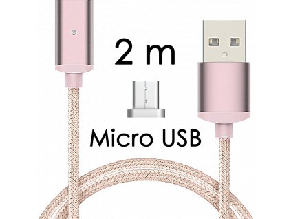 johns shop magneticky kabel m2 ruzovy 2m micro usb