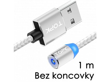 johns shop magneticky kabel m5 stribrny 1m bez koncovky