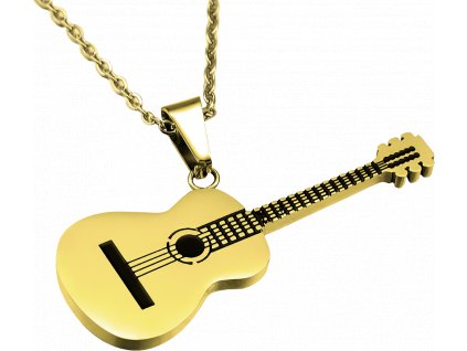reddot shop cz retizek kovovy s priveskem akusticka kytara zlata 1
