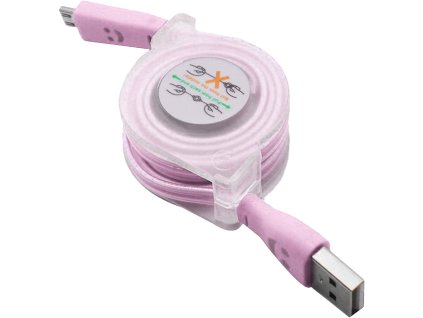 johns shop samonavijeci usb kabel svitici blede ruzovy