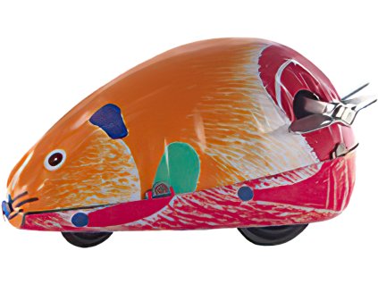 johns shop cz retro hracka kovova mys bez ocasu na klicek oranzova s cervenym spodkem