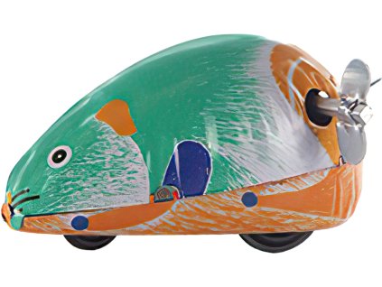 johns shop cz retro hracka kovova mys bez ocasu na klicek zelena s oranzovym spodkem