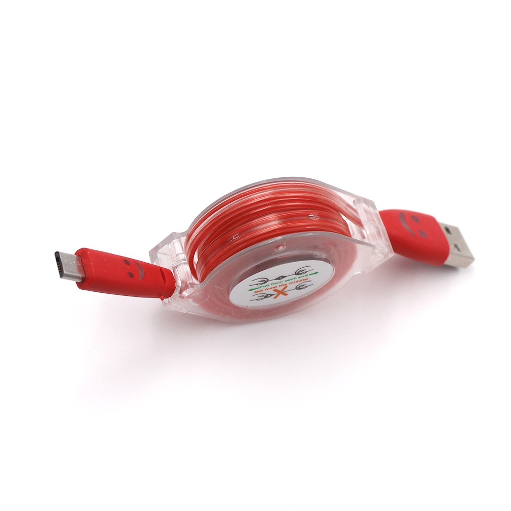 Svítící kabel Micro USB - červený