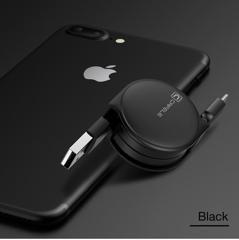 Samonavíjecí luxusní Micro USB kabel - černá