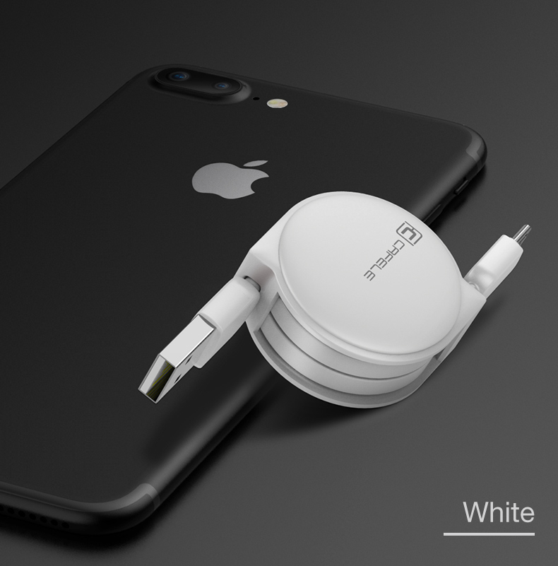 Samonavíjecí luxusní Micro USB kabel - bílá