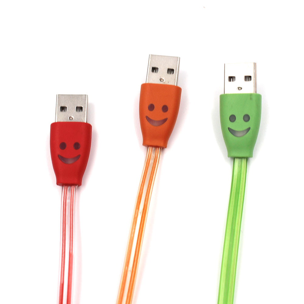 Svítící kabel Micro USB - oranžový