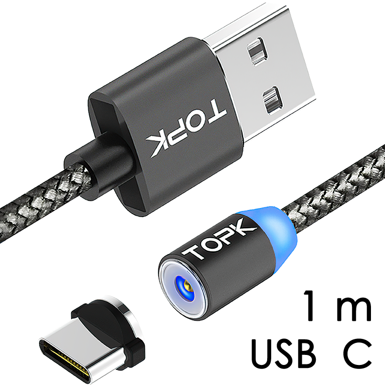 M5 - Magnetický USB kabel - Šedý - USB C - 1 m