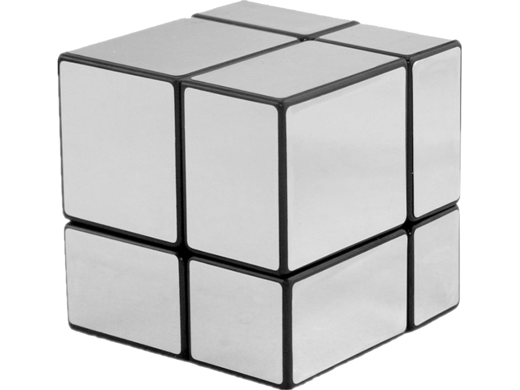 Rubikova kostka - Zrcadlová - 2x2x2 - Stříbrná