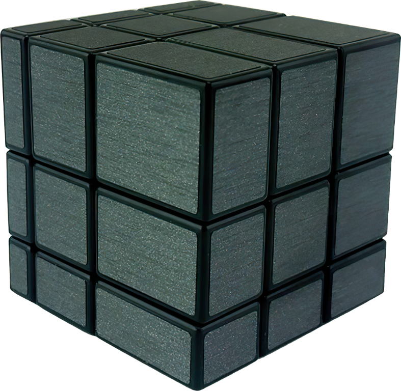 Rubikova kostka - Zrcadlová - 3x3x3 - Černá (Mirror Cube) - Černý podklad