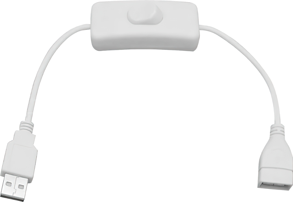 USB kabel s přepínačem - Bílý