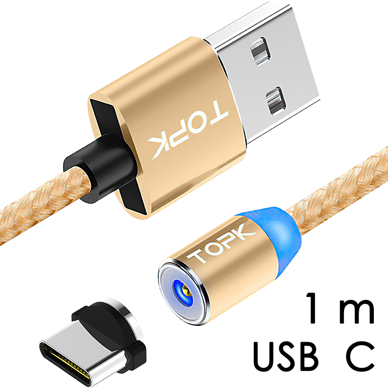M5 - Magnetický USB kabel - Zlatý - USB C - 1 m