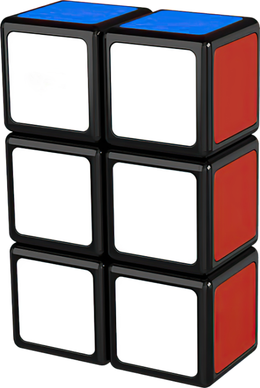 Rubikova kostka - Plochá - 1x2x3 - Černý podklad