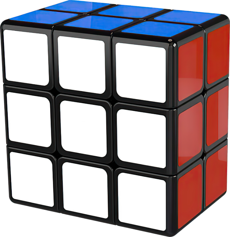 Rubikova kostka - Plochá - 2x3x3 - Černý podklad