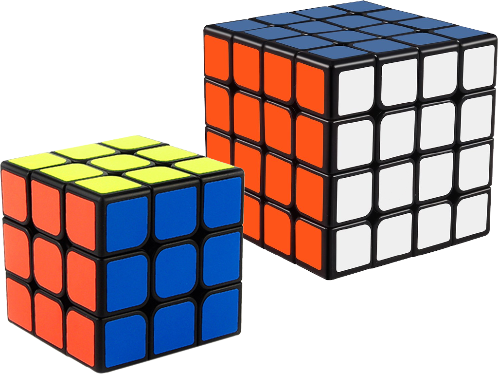 Sada 2 kusů - Rubikova kostka 3x3x3 a 4x4x4