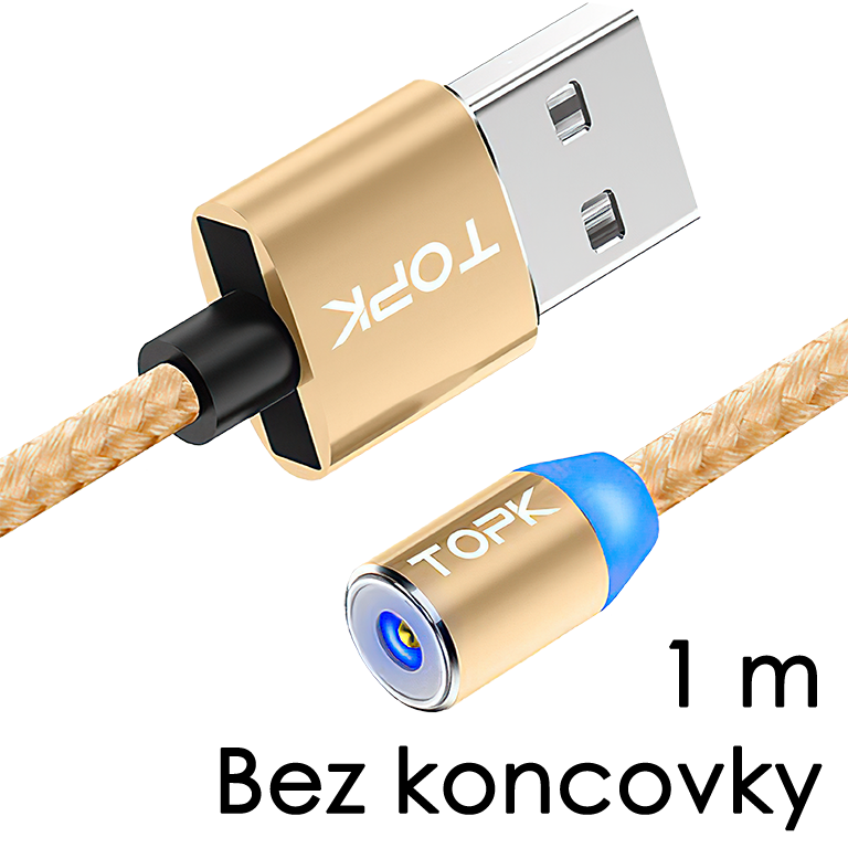 M5 - Magnetický USB kabel - Zlatý - Bez koncovky - 1 m