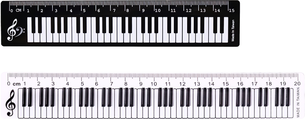 Sada 2 ks - Pravítko černé 15 cm a průhledné 20 cm plastové - Klaviatura