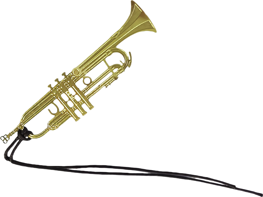 Záložka do knihy kovová - Zlatá - Trumpeta