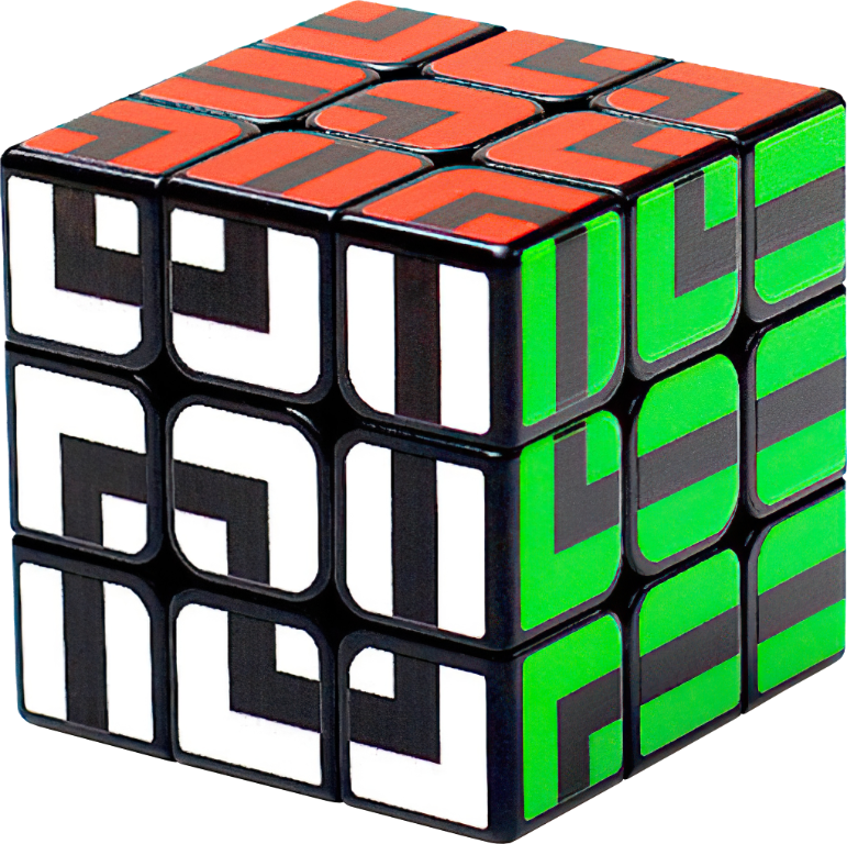 Rubikova kostka - Maze Cube ZCMG01 - 3x3x3 - Černý podklad - Bludiště