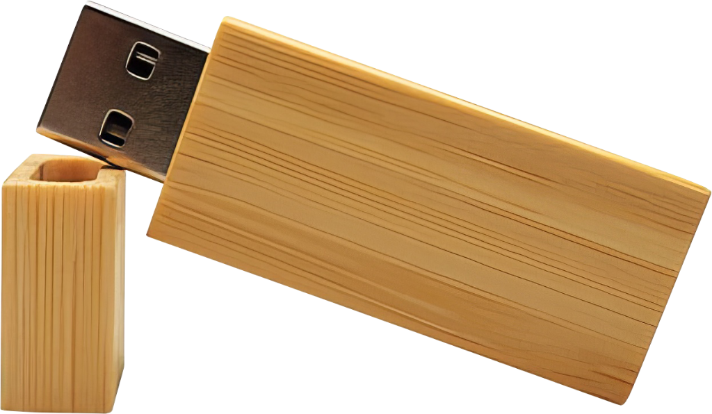 USB Flash disk - Dřevěný - 64 GB - USB 2.0 - Bambus - Hranatý