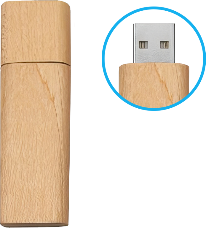 USB Flash disk - Dřevěný - 64 GB - USB 2.0 - Javor - Zakulacený