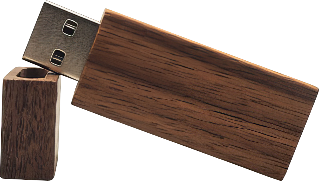 USB Flash disk - Dřevěný - 64 GB - USB 2.0 - Ořech - Hranatý