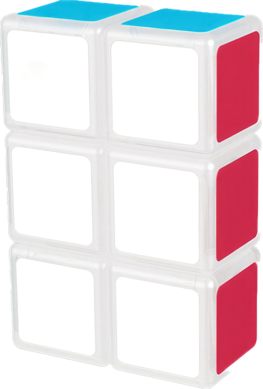 Rubikova kostka - Plochá - 1x2x3 - Bílý podklad