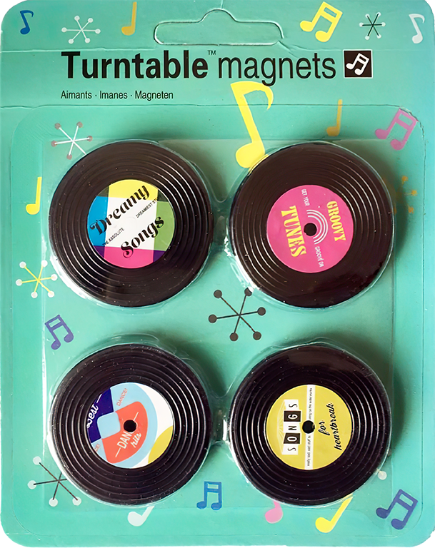 Sada 4 ks magnetů - Retro LP vinylové gramofonové desky