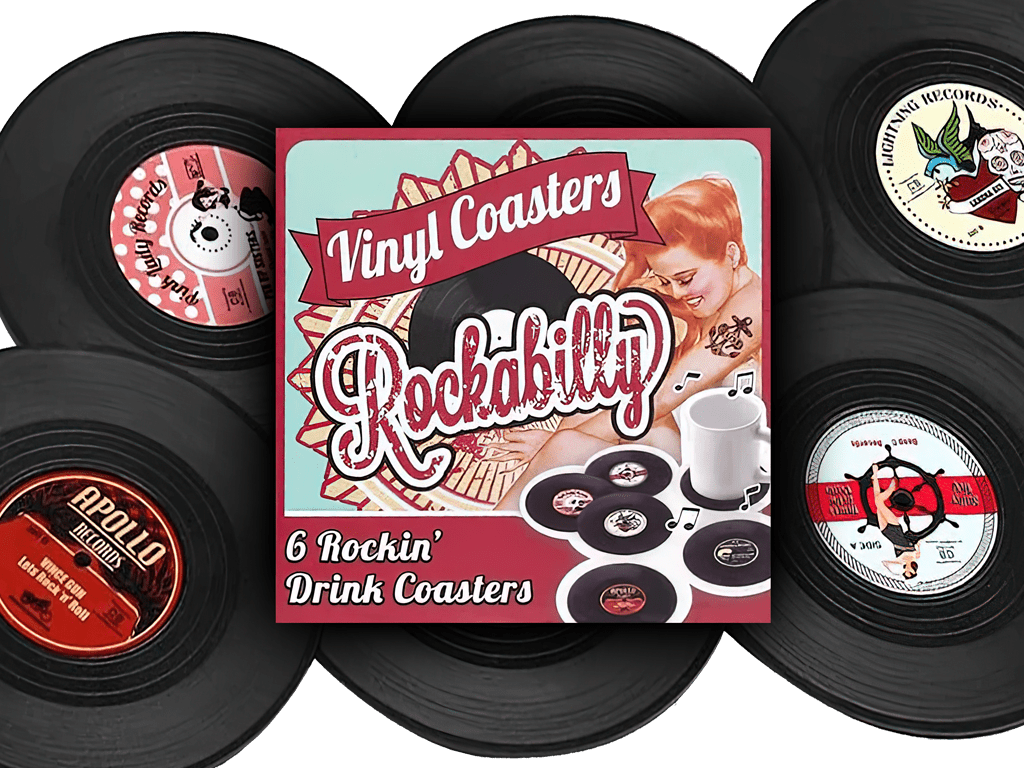 Set 6 podtácků - LP vinyl - Gramofonové desky - Rockabilly