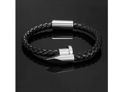 náramek z nerezové oceli a z PU kůže se špičkou
