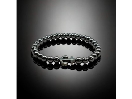 Náramek minerální z hematitu s kotvou
