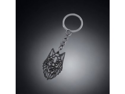 klíčenka přívěšek černý vlk