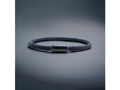 náremek provázkový s magnetickým zapínáním černý milánský provázek