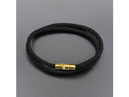 náramek provázkový milánský provaz s magnetickým zapínáním s pojistkou zlatý 2