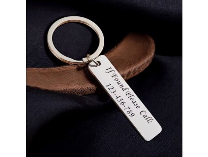 přívěšek na klíče z nerezové oceli s gravírováním
