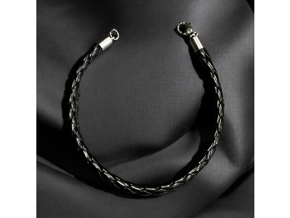 náramek kožený se zapínáním na klips