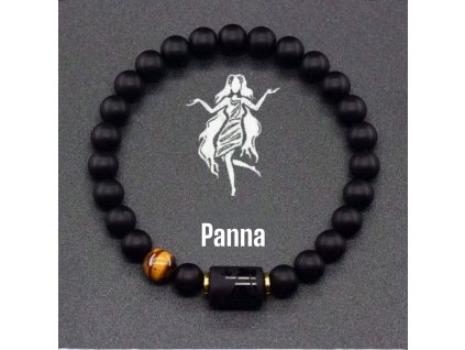 Náramek minerální černý onyx se znamením PANNA