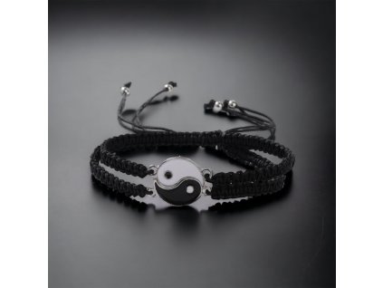 náramek jing a jang párový provázkový stylový