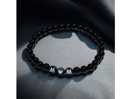 náramek minerální s písmenky iniciály