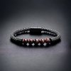 náramek kombinovaný černý z kůže a minerálních kamenů