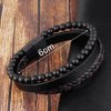 Náramek kombinovaný černý s lávovými kameny a kůži rozměr