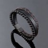 Náramek kombinovaný vrstvený pletený s minerály černo hnědý