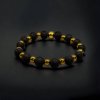Minerální náramek z lávového kamee a zlatého hematitu