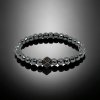 Náramek minerální z hematitu (fasetová černá) s černým oddělovacím korálkem se zirkony